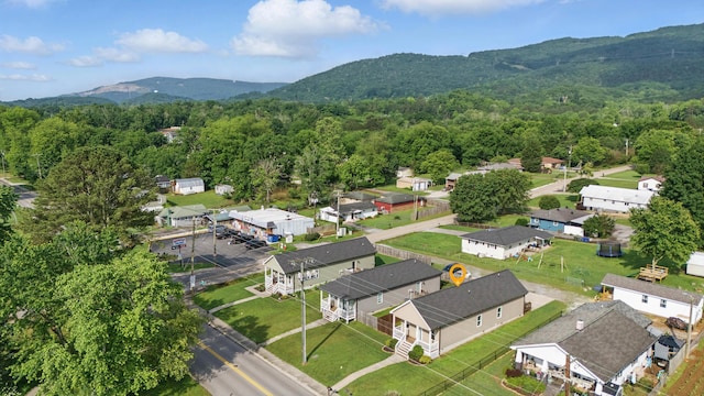 603 Browns Ferry Rd, Chattanooga, TN 37419 - aerial perspective of suburban area featuring a mountain backdrop and a heavily wooded area