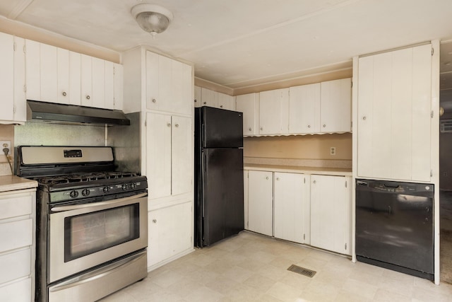 5203 Howardsville Rd, Apison, TN 37302 - kitchen featuring black appliances, under cabinet range hood, light countertops, and light flooring
