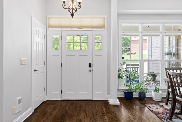 2904 Reflection Ln, Ooltewah, TN 37363 - foyer entrance with dark wood-style floors and baseboards