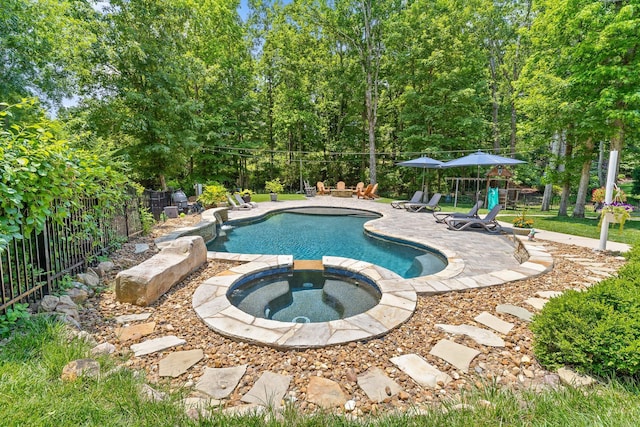 2904 Reflection Ln, Ooltewah, TN 37363 - view of pool with a patio and a pool with connected hot tub