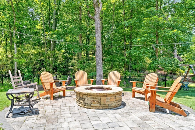2904 Reflection Ln, Ooltewah, TN 37363 - view of patio / terrace with an outdoor fire pit