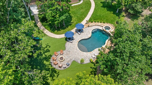 2904 Reflection Ln, Ooltewah, TN 37363 - bird's eye view of a pool