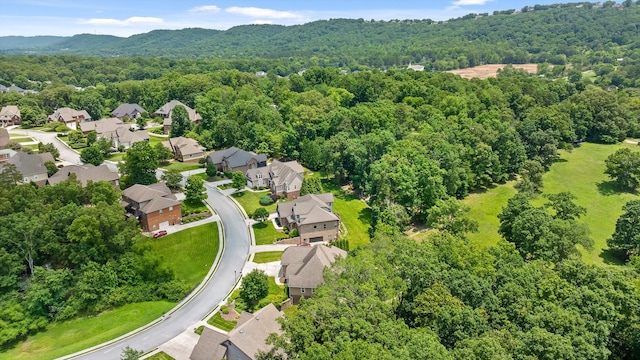 2904 Reflection Ln, Ooltewah, TN 37363 - aerial perspective of suburban area featuring a heavily wooded area and mountains