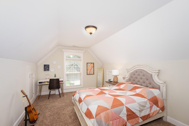 3773 Lacy Leaf Ln, Apison, TN 37302 - carpeted bedroom featuring lofted ceiling and baseboards