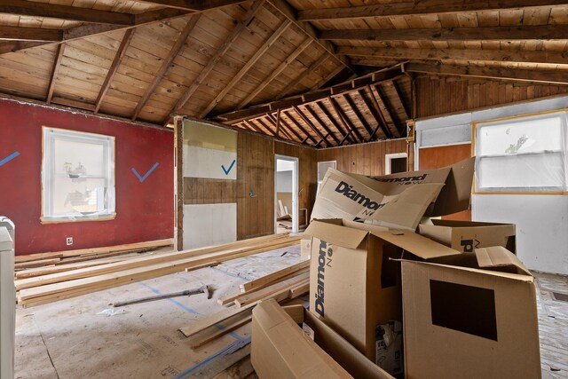 306 Pine Ridge Rd, Chattanooga, TN 37405 - misc room featuring vaulted ceiling, wooden ceiling, and wooden walls