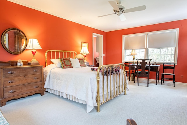 504 Fleetwood Dr, Lookout Mountain, TN 37350 - carpeted bedroom featuring baseboards and ceiling fan