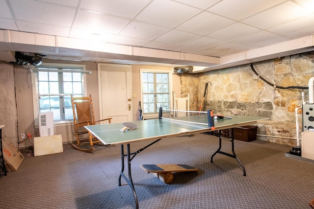 504 Fleetwood Dr, Lookout Mountain, TN 37350 - rec room with carpet floors and a drop ceiling