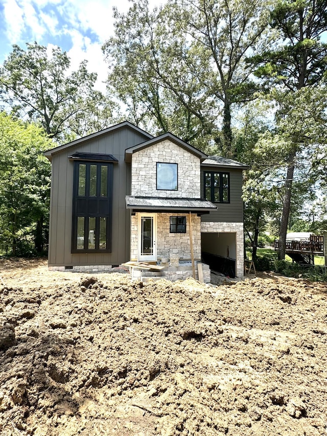952 Lower Mill Rd, Hixson, TN 37343 - view of front of home with board and batten siding and stone siding