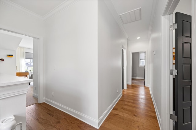 1355 Carrington Way, Chattanooga, TN 37405 - hall featuring crown molding, healthy amount of natural light, light wood-style flooring, baseboards, and recessed lighting