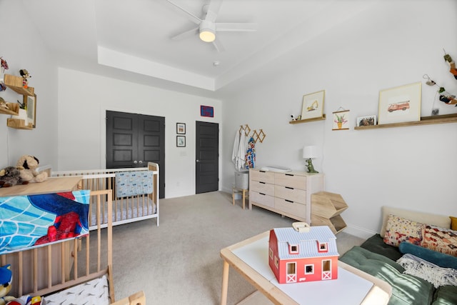 1355 Carrington Way, Chattanooga, TN 37405 - bedroom featuring carpet flooring, a raised ceiling, and a ceiling fan