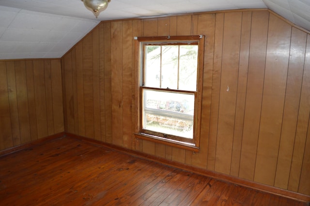 912 N Price St, Sweetwater, TN 37874 - additional living space featuring hardwood / wood-style floors, vaulted ceiling, and wooden walls