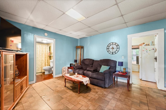 3650 Waring Rd, Dalton, GA 30721 - living area with a paneled ceiling and light stone finish floors
