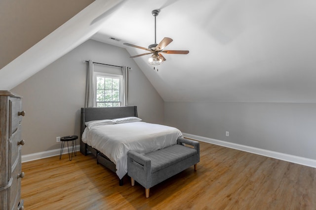 8102 Paces Ferry Xing, Chattanooga, TN 37421 - bedroom with light wood-style floors, vaulted ceiling, baseboards, and ceiling fan