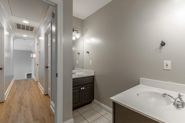 8102 Paces Ferry Xing, Chattanooga, TN 37421 - bathroom featuring vanity, ornamental molding, and baseboards