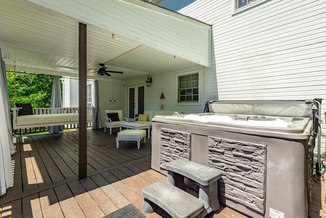 8102 Paces Ferry Xing, Chattanooga, TN 37421 - wooden terrace with a ceiling fan