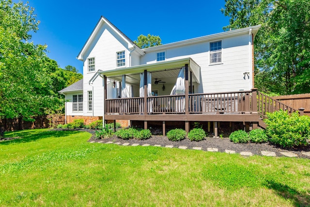 8102 Paces Ferry Xing, Chattanooga, TN 37421 - back of property featuring ceiling fan and a wooden deck