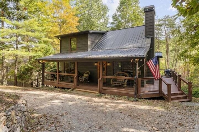 60 Clubhouse Ct, Ellijay, GA 30536 - view of front of home featuring a chimney and metal roof