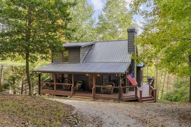60 Clubhouse Ct, Ellijay, GA 30536 - view of front of property featuring a chimney and metal roof