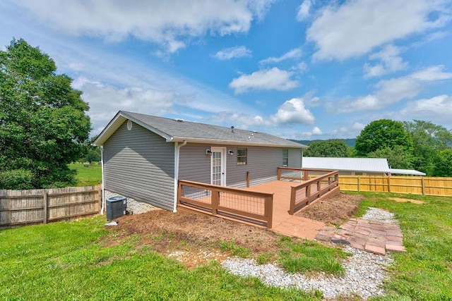 2049 Saunders Rd, Ringgold, GA 30736 - back of property with a wooden deck and cooling unit