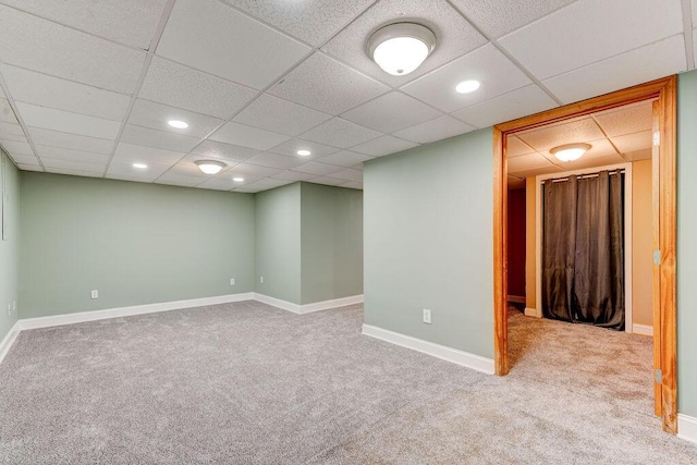 2049 Saunders Rd, Ringgold, GA 30736 - finished basement with carpet, a drop ceiling, recessed lighting, and baseboards
