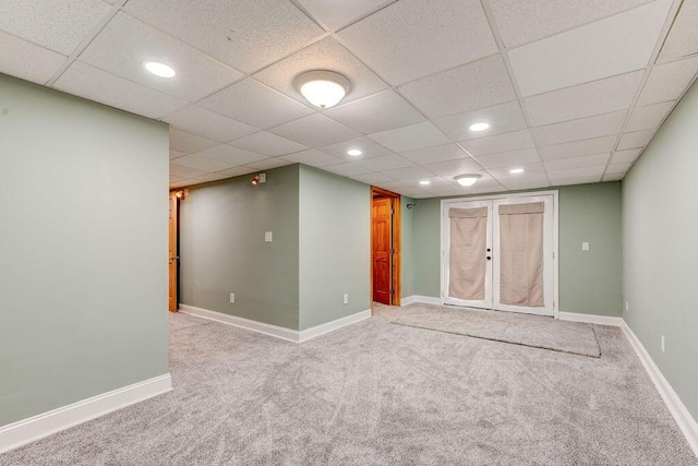 2049 Saunders Rd, Ringgold, GA 30736 - finished basement with carpet floors, recessed lighting, baseboards, and a paneled ceiling