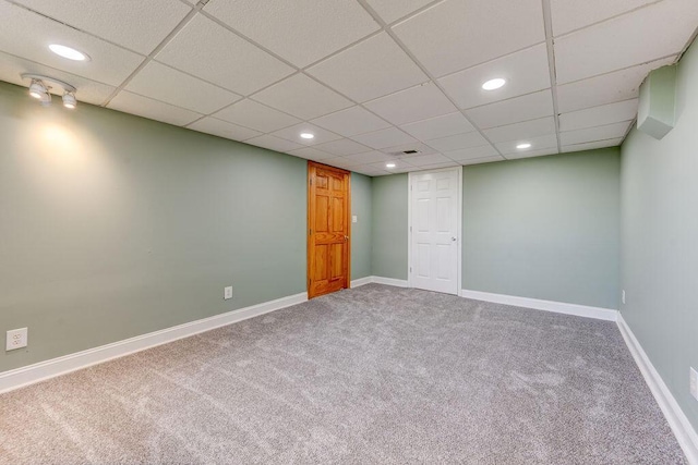 2049 Saunders Rd, Ringgold, GA 30736 - empty room featuring carpet, recessed lighting, a paneled ceiling, and baseboards