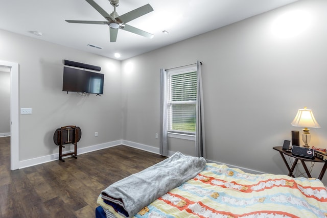 141 Woodland Way, Signal Mountain, TN 37377 - bedroom with wood finished floors, baseboards, and a ceiling fan