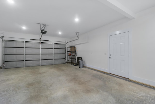 141 Woodland Way, Signal Mountain, TN 37377 - garage featuring a garage door opener, baseboards, and recessed lighting