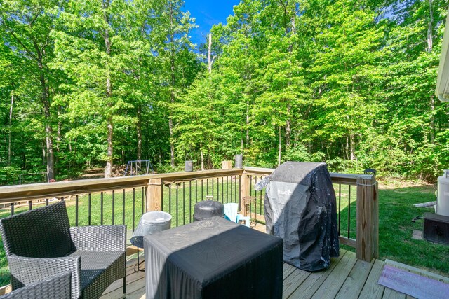 141 Woodland Way, Signal Mountain, TN 37377 - deck with a yard and a wooded view