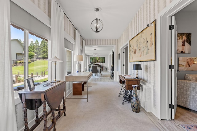 4274 Lakeshore Ln Unit 102, Chattanooga, TN 37415 - home office featuring a chandelier and wallpapered walls