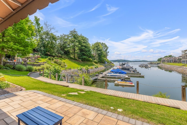 4274 Lakeshore Ln Unit 102, Chattanooga, TN 37415 - dock area with a water view and a yard