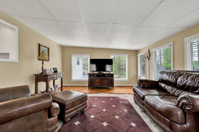 971 Hamilton Cir NW, Cleveland, TN 37312 - living room with healthy amount of natural light, a drop ceiling, and light tile patterned flooring