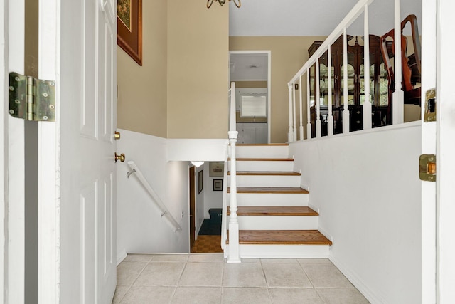 971 Hamilton Cir NW, Cleveland, TN 37312 - stairs with tile patterned floors