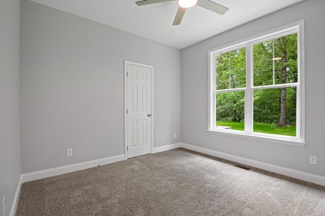 338 Kerry Ln, Soddy Daisy, TN 37379 - carpeted empty room featuring plenty of natural light, a ceiling fan, and baseboards