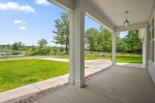 338 Kerry Ln, Soddy Daisy, TN 37379 - view of patio / terrace featuring view of scattered trees and a water view