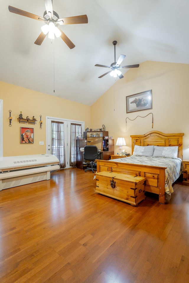 375 Cody Way, Tunnel Hill, GA 30755 - bedroom with vaulted ceiling, wood finished floors, a desk, and a ceiling fan