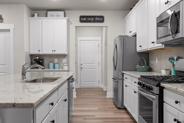 7559 Snow Cone Way, Ooltewah, TN 37363 - kitchen with stainless steel appliances, a sink, white cabinetry, and decorative backsplash
