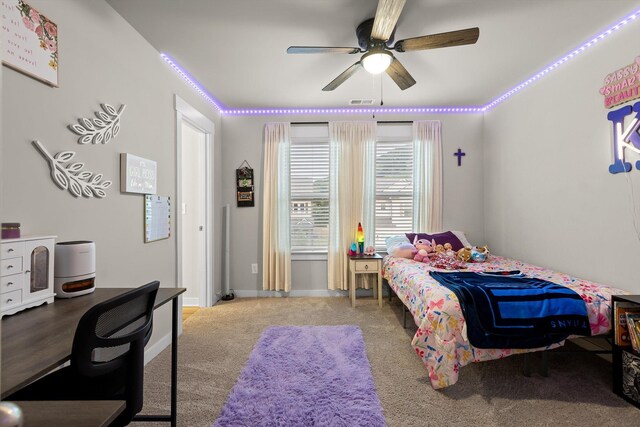 7559 Snow Cone Way, Ooltewah, TN 37363 - carpeted bedroom with a ceiling fan and baseboards