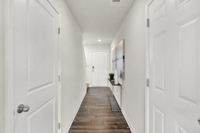 300 Draft St, Rossville, GA 30741 - hall with recessed lighting, dark wood-style flooring, and baseboards