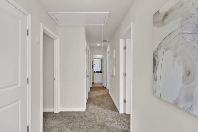 300 Draft St, Rossville, GA 30741 - corridor featuring attic access, carpet, and baseboards