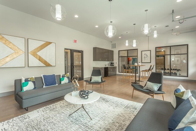 804 Riverfront Pkwy Unit 307, Chattanooga, TN 37402 - living room featuring light wood finished floors and recessed lighting