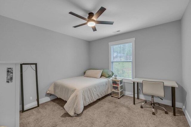 8012 Mcdonald Cemetery Rd, Ooltewah, TN 37363 - bedroom featuring carpet flooring, baseboards, and a ceiling fan