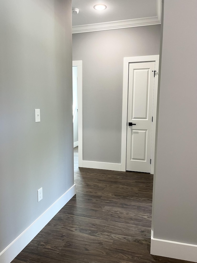 4958 Old State Highway 28, Dunlap, TN 37327 - hallway with crown molding, baseboards, and dark wood finished floors