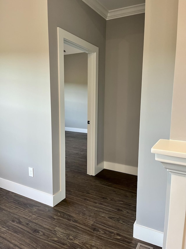 4958 Old State Highway 28, Dunlap, TN 37327 - corridor with ornamental molding, baseboards, and dark wood-style floors