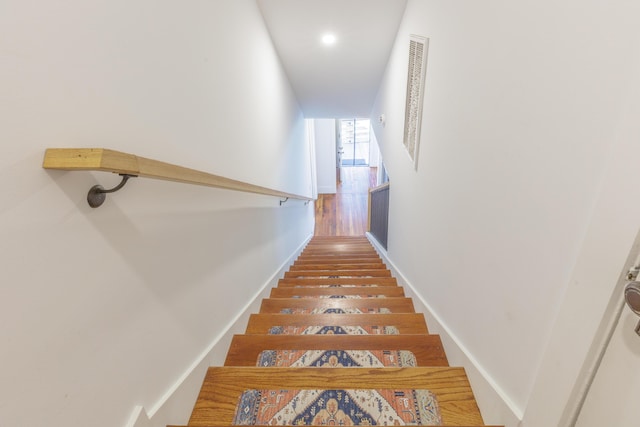 2104 Oak St, Chattanooga, TN 37404 - stairway featuring baseboards and recessed lighting