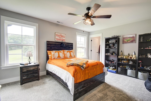 9117 Sir Hudson Ct, Harrison, TN 37341 - carpeted bedroom featuring a ceiling fan and baseboards