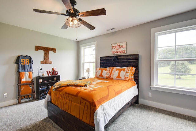 9117 Sir Hudson Ct, Harrison, TN 37341 - bedroom featuring carpet, baseboards, and a ceiling fan