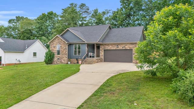 329 Windsong Dr, Lafayette, GA 30728 - craftsman inspired home featuring driveway, a front lawn, an attached garage, and a shingled roof