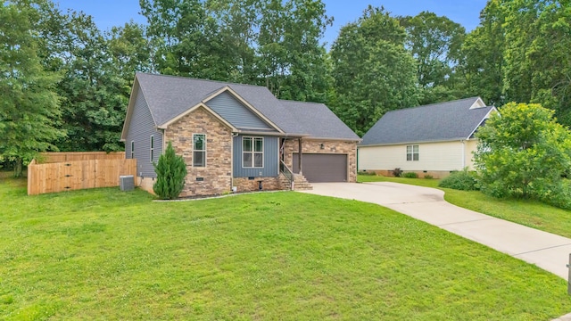 329 Windsong Dr, Lafayette, GA 30728 - view of front facade featuring crawl space, driveway, an attached garage, and cooling unit