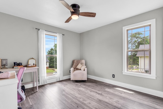 329 Windsong Dr, Lafayette, GA 30728 - office with healthy amount of natural light, wood finished floors, ceiling fan, and baseboards